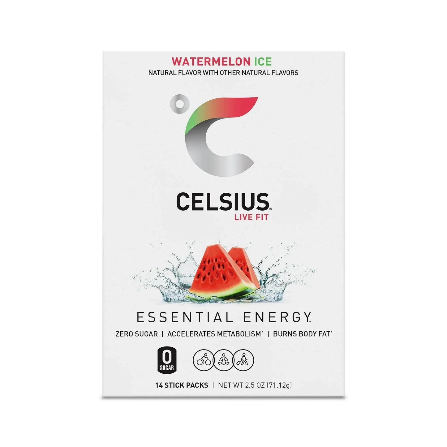 CELSIUS On-The-Go Energy Drink Mix Watermelon Ice | 14 Stick Packs - Exotic Pro