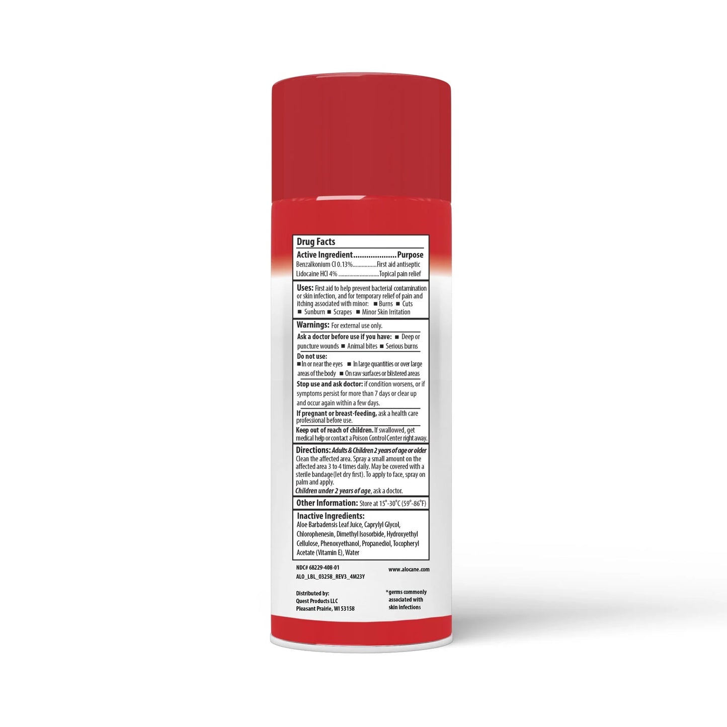 ALOCANE® Max Strength Burn Spray with Antiseptic & 4% Lidocaine, 3.5 fl oz - Exotic Pro