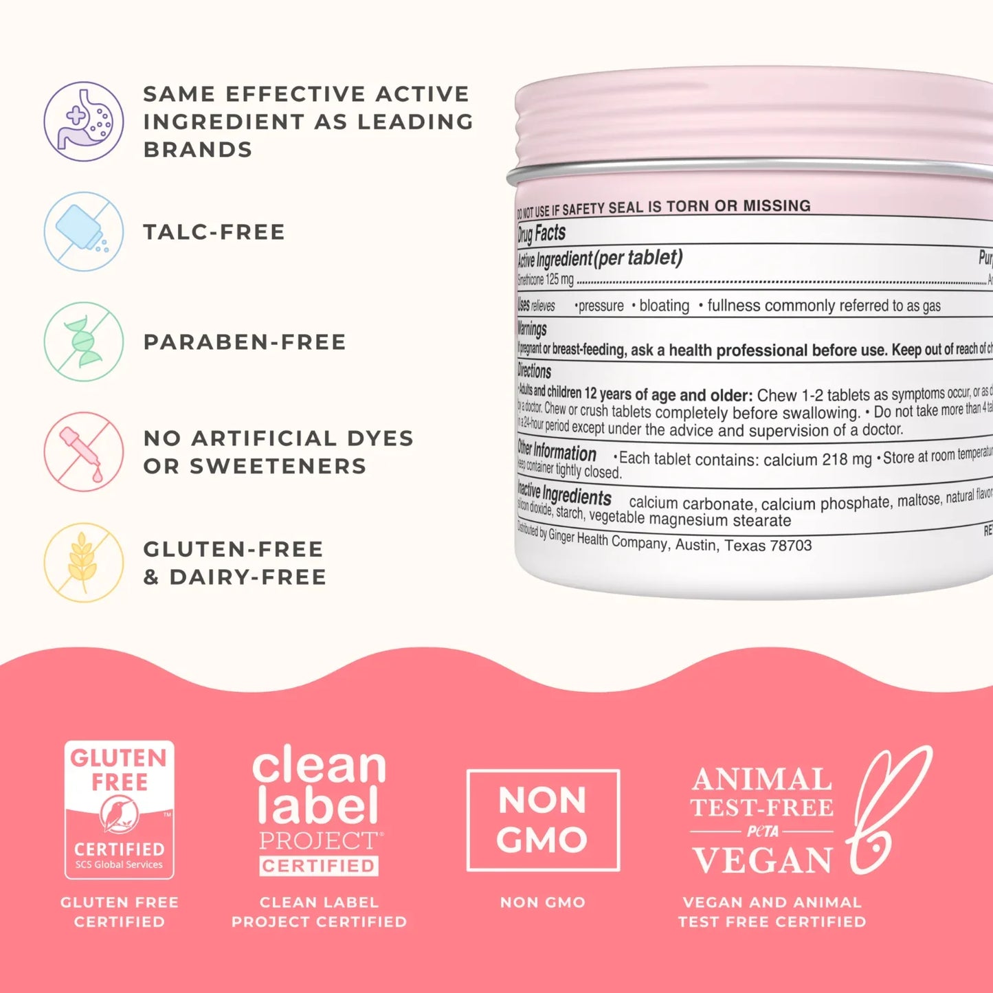 Wonderbelly Bloat & Gas Relief Chewable Tablets – Strawberry Shortcake, 42ct - Exotic Pro