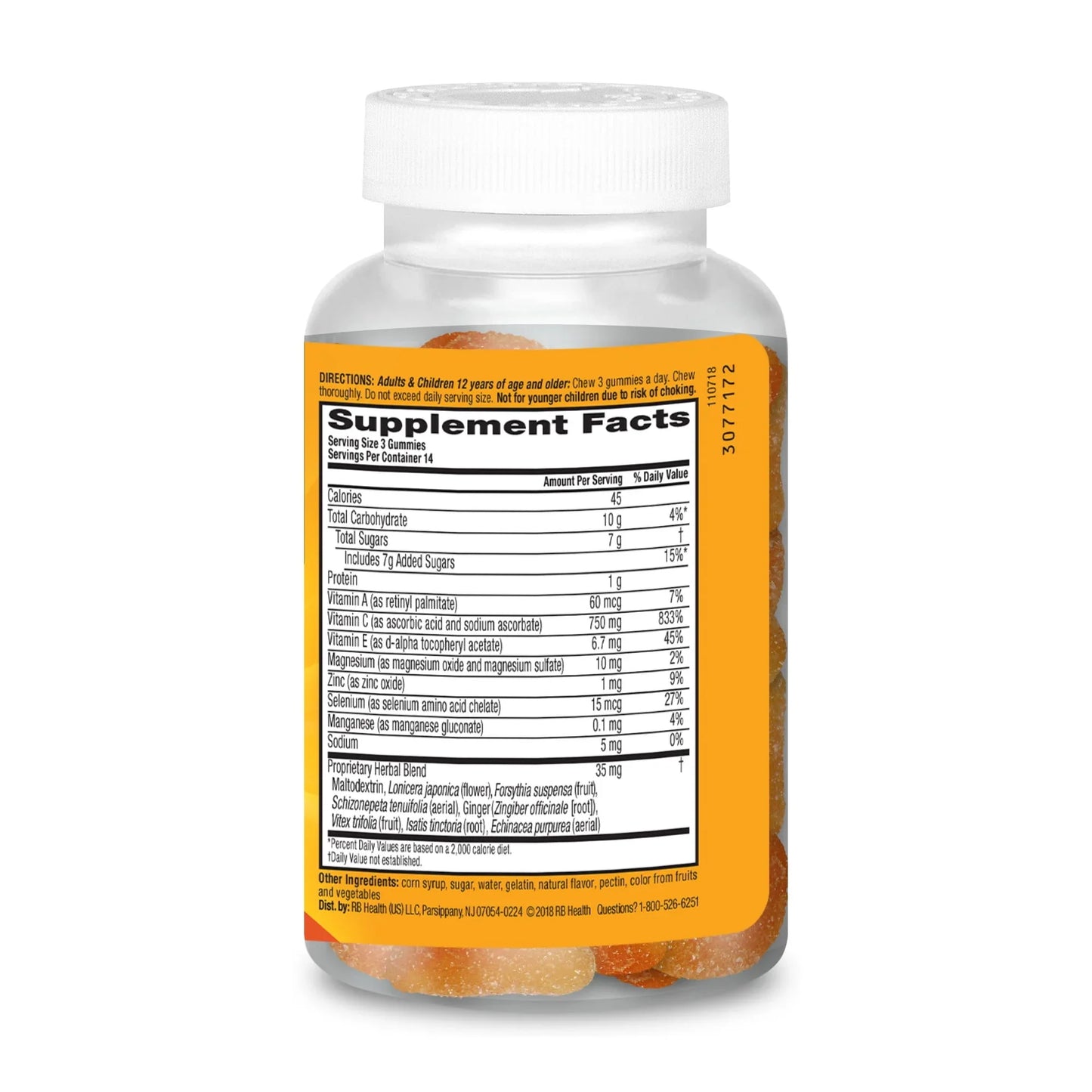 Airborne Immune Support Gummies 750mg Vitamin C, Orange Flavor, 42 Ct - Exotic Pro