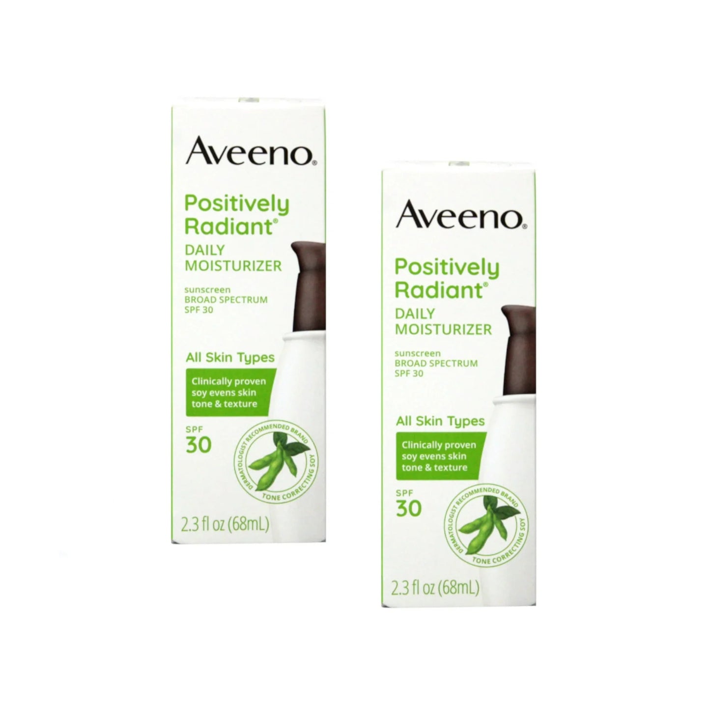 Aveeno Positively Radiant Daily Face Moisturizer Lotion with SPF 30 | 2.3 oz (Pack of 2) - Exotic Pro