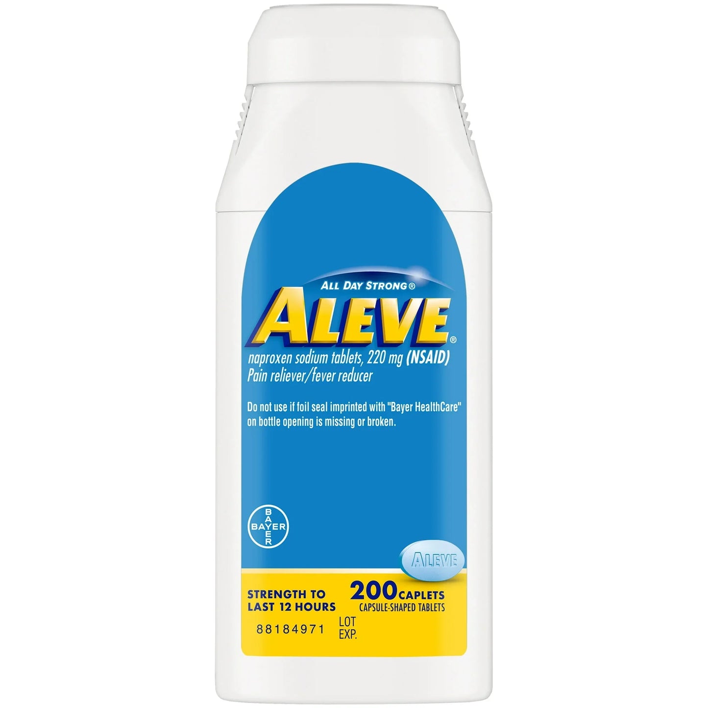 Aleve Pain Reliever & Fever Reducer Caplets with Naproxen – 200 Count - Exotic Pro