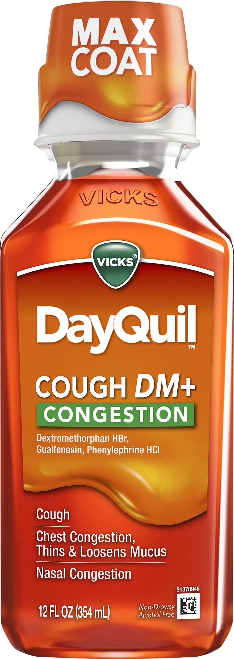 Vicks DayQuil Cough DM + Congestion Relief Liquid, Non-Drowsy, 12 oz - Exotic Pro