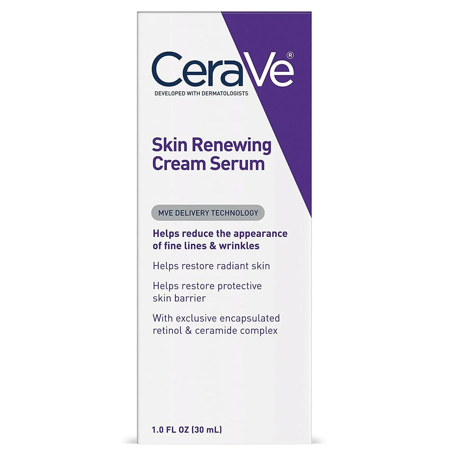 CeraVe Skin Renewing Retinol Face Serum with Niacinamide & Hyaluronic Acid for All Skin Types, 1 fl oz (Pack of 2) - Exotic Pro