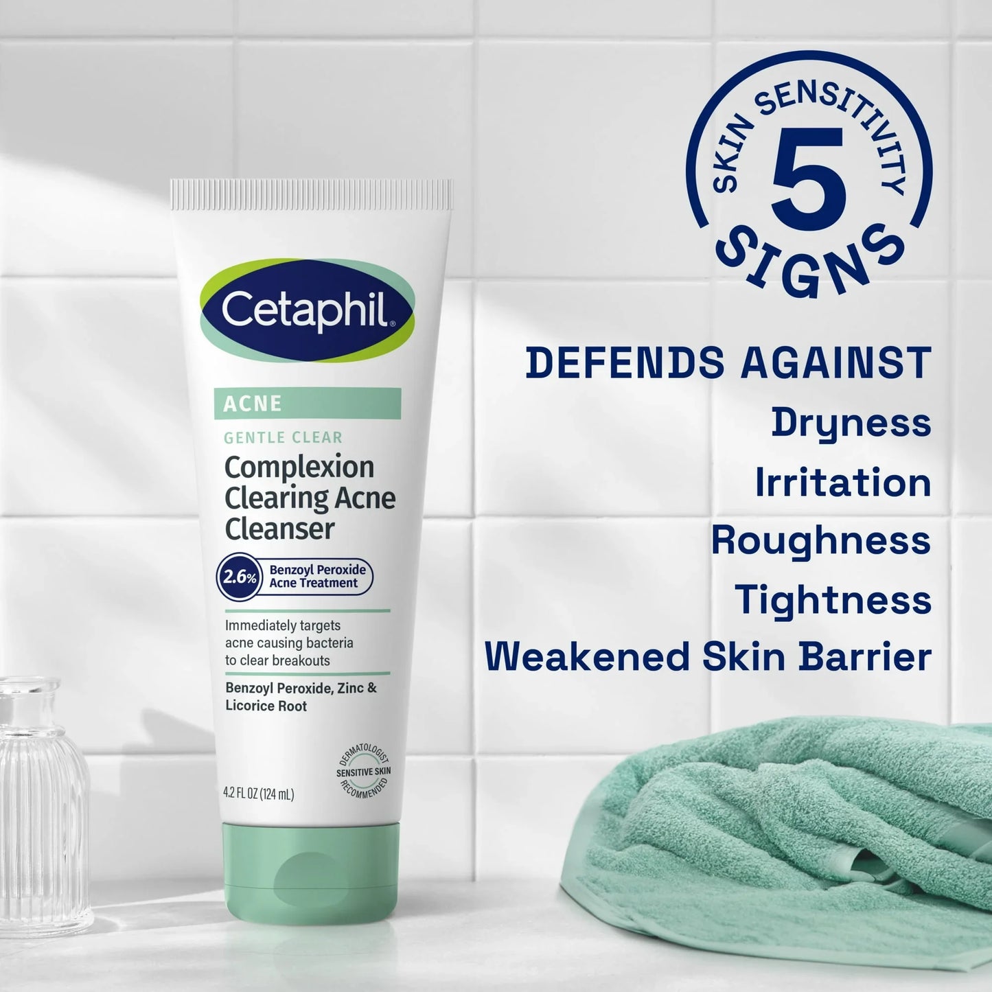 Cetaphil Gentle Clear BPO Acne Cleanser for Sensitive Skin, 4.2 oz - Exotic Pro