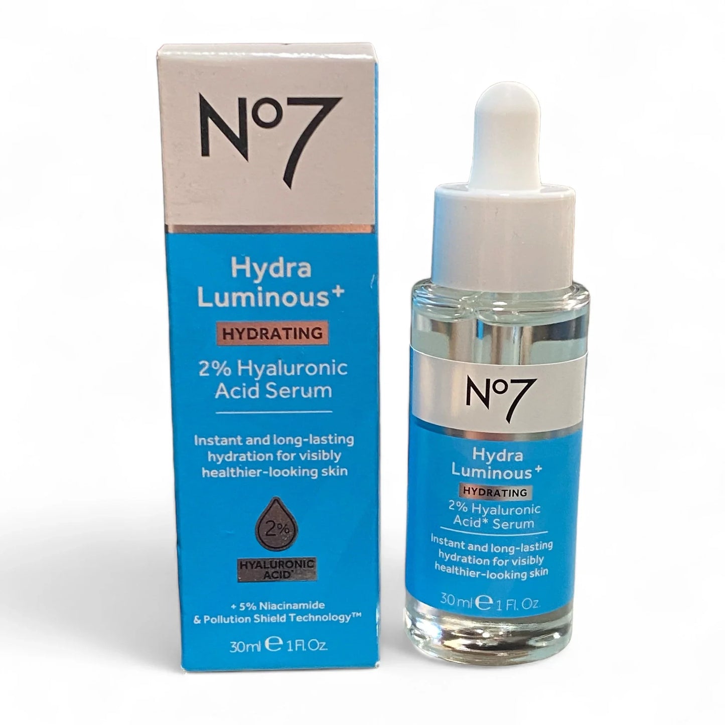 No7 HydraLuminous+ 2% Hyaluronic Acid Serum - 1 fl oz - Exotic Pro