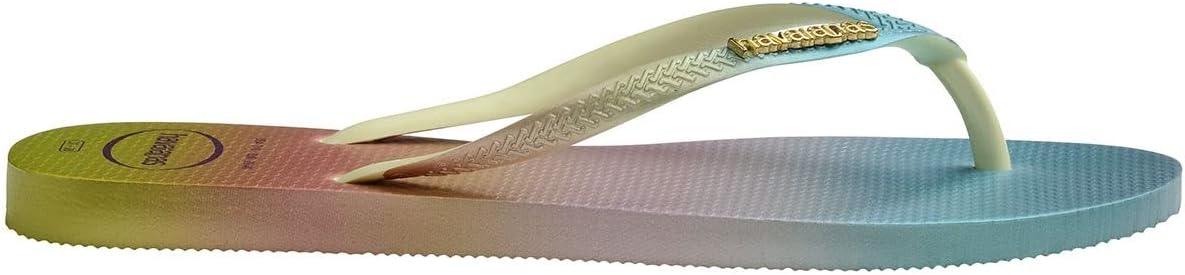 Havaianas Slim Gradient Sunset Flip Flop Sandals - Lime Green (Size 39/40 Brazil, US Men's 7/8, Women's 9/10) - Exotic Pro