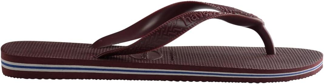 Havaianas Men's Brazil Logo Flip Flops - Sandals for Swimming Pools (Grape Wine, Size 11-12) - Exotic Pro