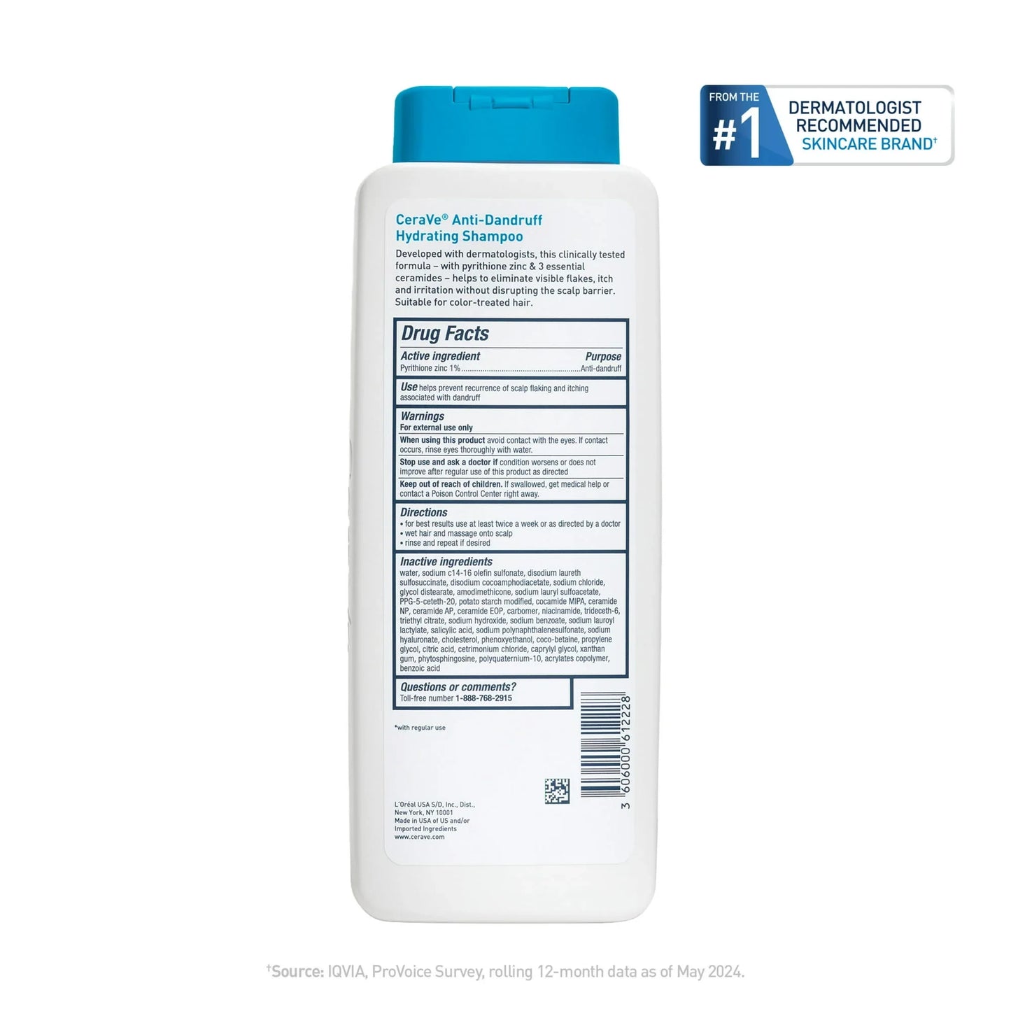 CeraVe Hydrating Anti-Dandruff Shampoo – 12 fl oz, Fragrance-Free - Exotic Pro
