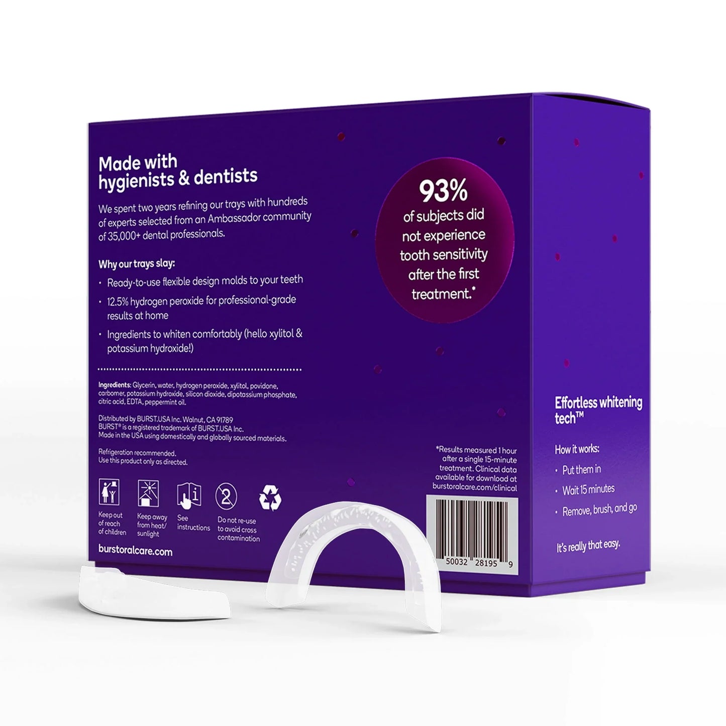 Burst Prefilled Whitening Trays, Fresh Mint, 3 Treatments, 3-Pack - Exotic Pro