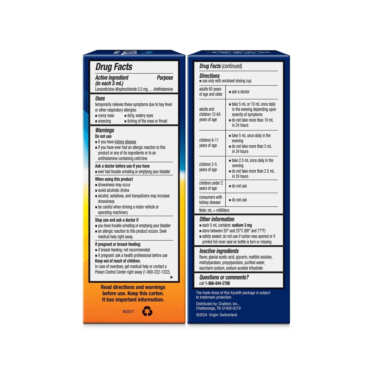 Xyzal Children’s 24-Hour Allergy Relief Liquid, Bubble Gum, 5 fl oz - Exotic Pro