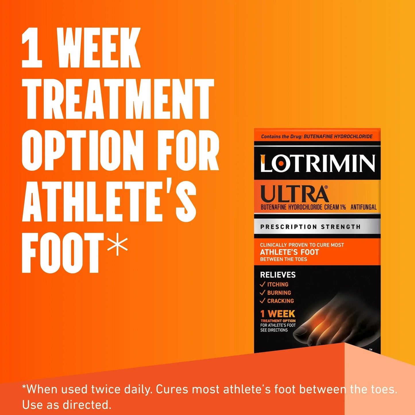 Lotrimin Ultra 1-Week Athlete's Foot Antifungal Cream (30g) - Exotic Pro