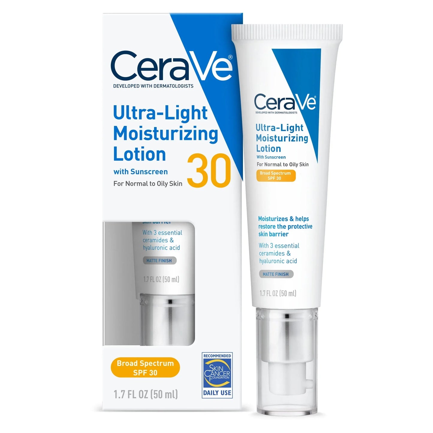 CeraVe Ultra-Light Moisturizing Face Lotion with SPF 30 for Normal to Oily Skin, 1.7 fl oz - Exotic Pro