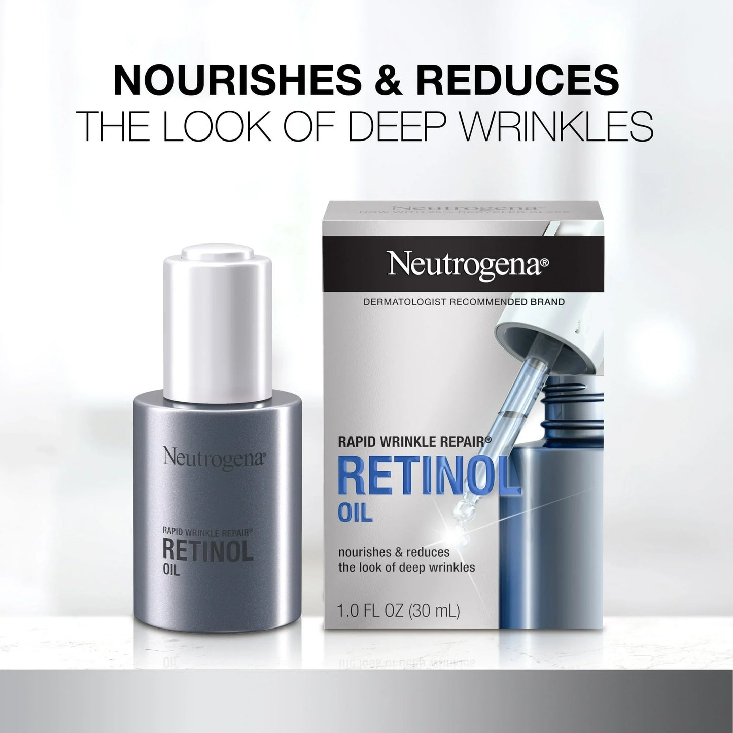 Neutrogena Rapid Wrinkle Repair Retinol Oil Facial Serum, 1.0 fl. oz - Exotic Pro