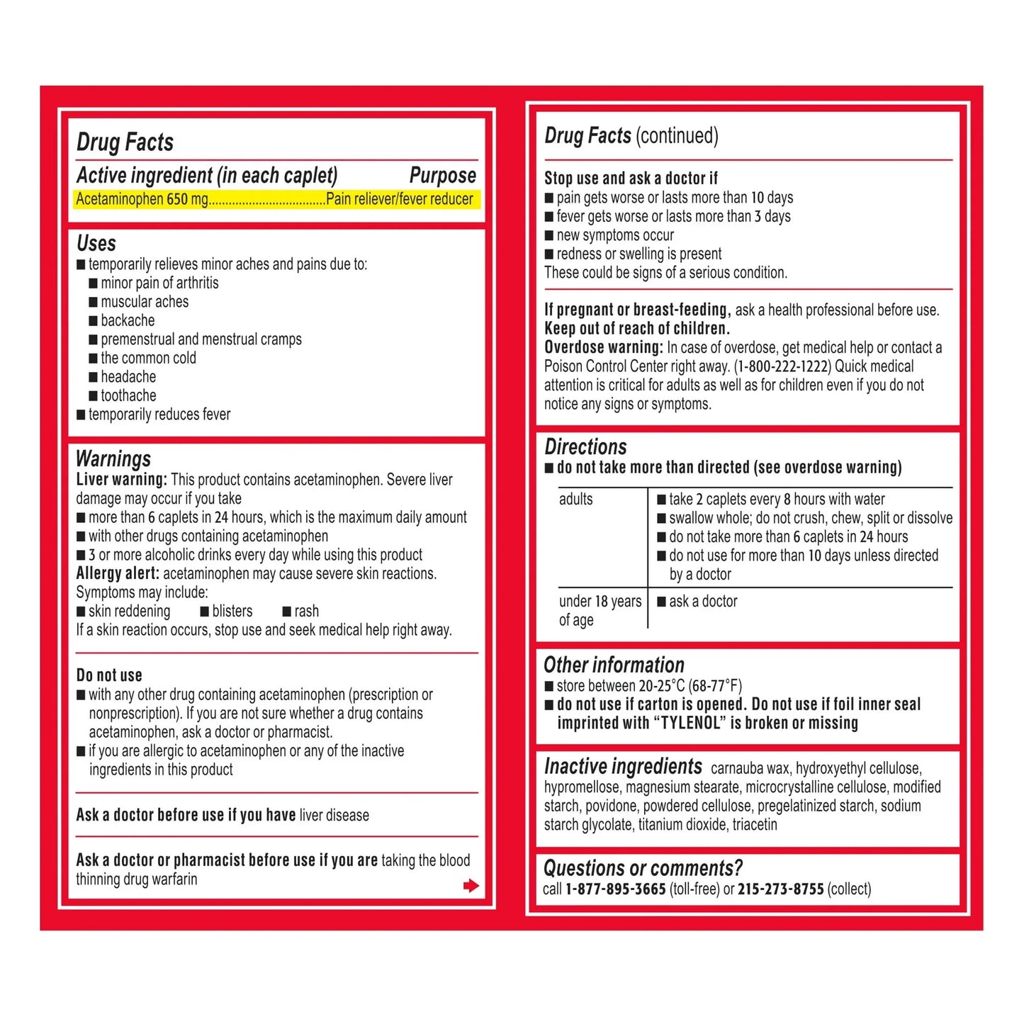 Tylenol 8 Hour Arthritis Pain Relief Caplets with Acetaminophen, 225ct - Exotic Pro