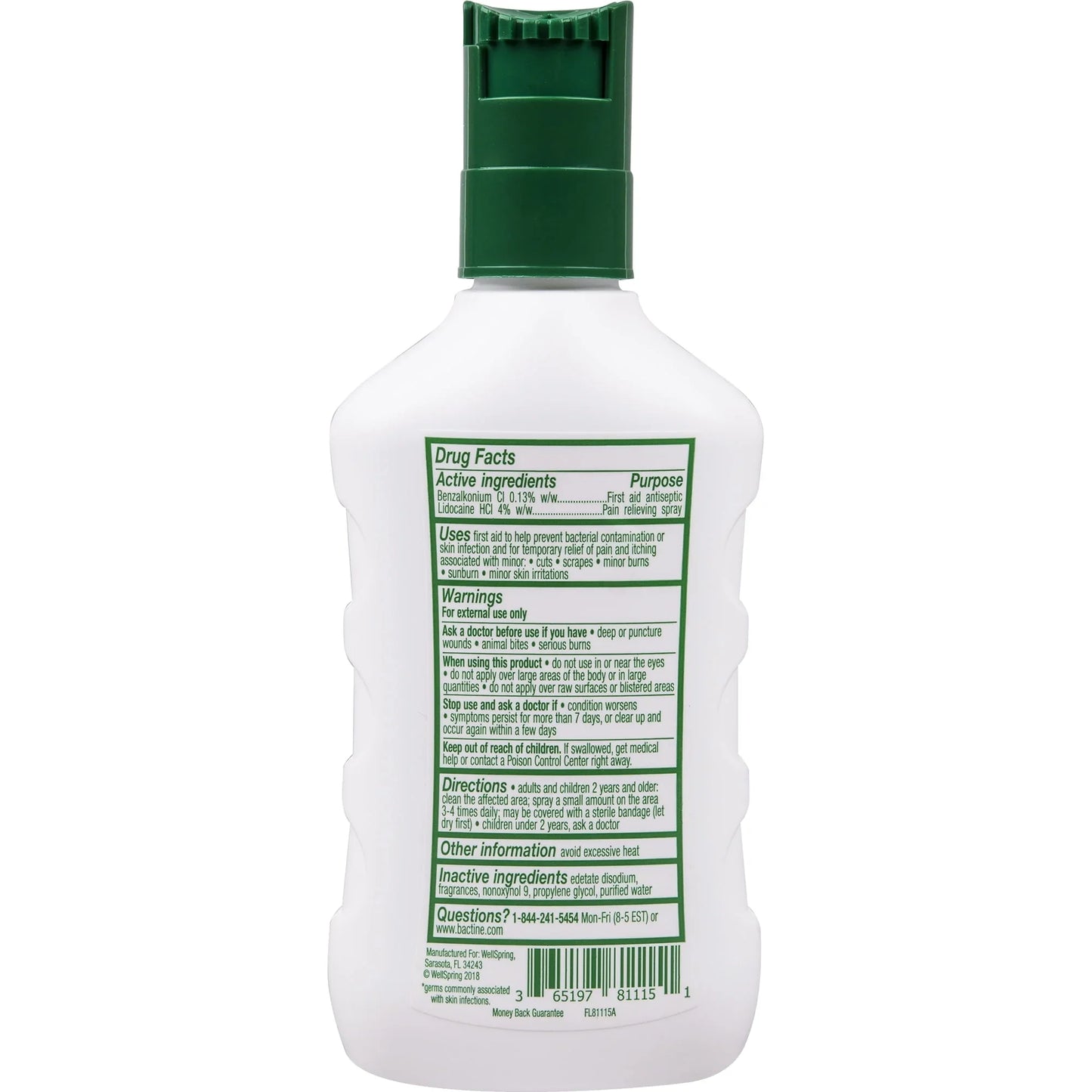Bactine Max First Aid Pain Relief Cleansing Spray with Lidocaine - 5 fl oz - Exotic Pro