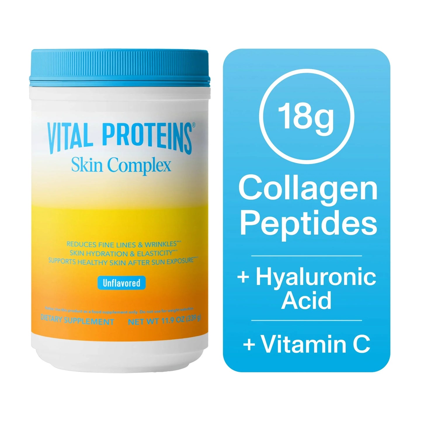 Vital Proteins Skin Complex Powder with Collagen & Hyaluronic Acid – 11.9 oz - Exotic Pro