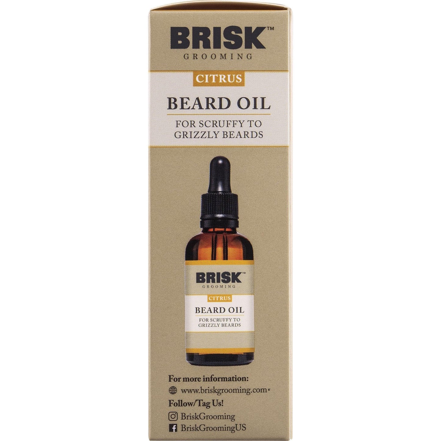 Brisk Grooming Citrus Beard Oil – Hydrating & Softening, 1.7 fl oz - Exotic Pro
