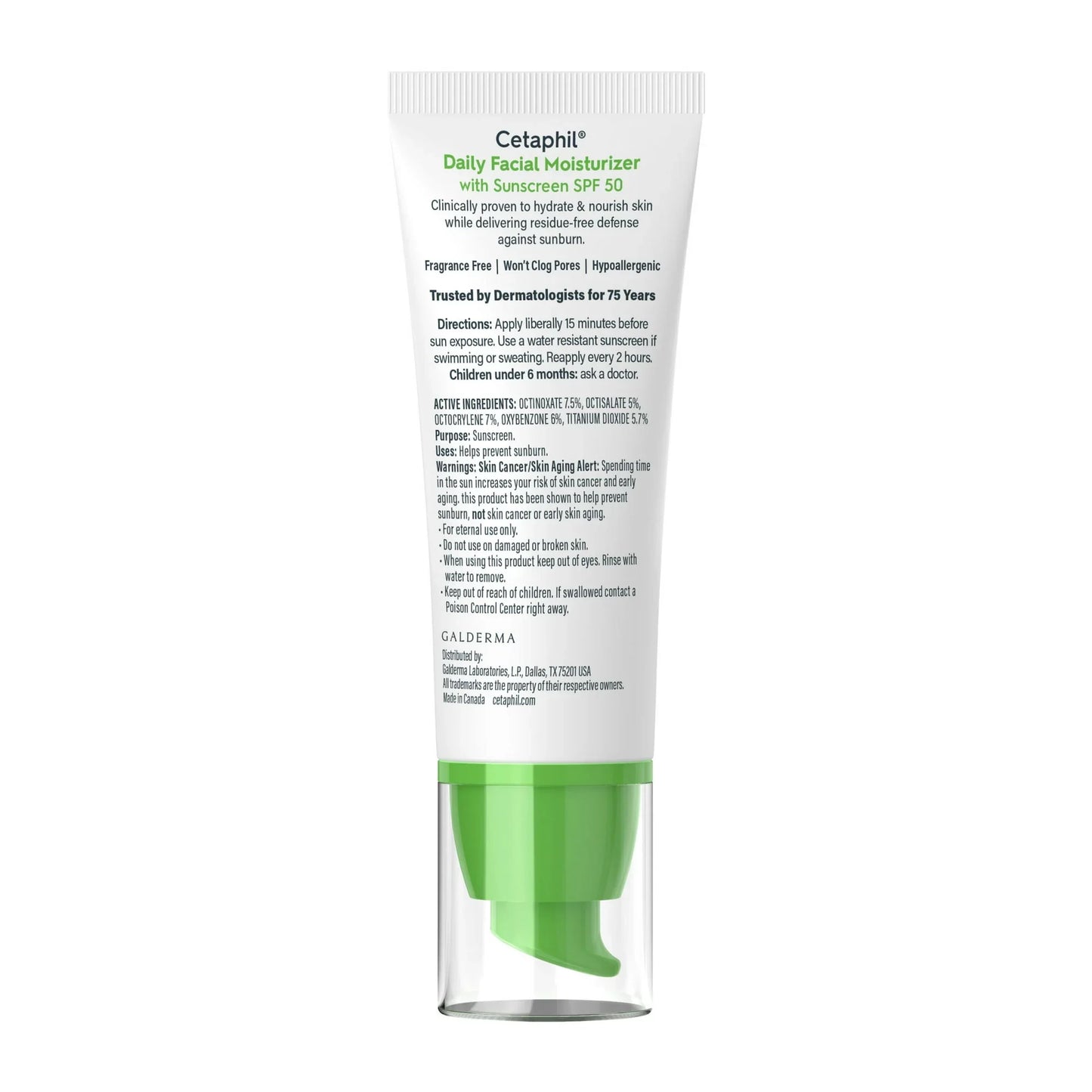 Cetaphil Daily Facial Moisturizer with SPF50, Fragrance Free, 1.7 oz - Exotic Pro