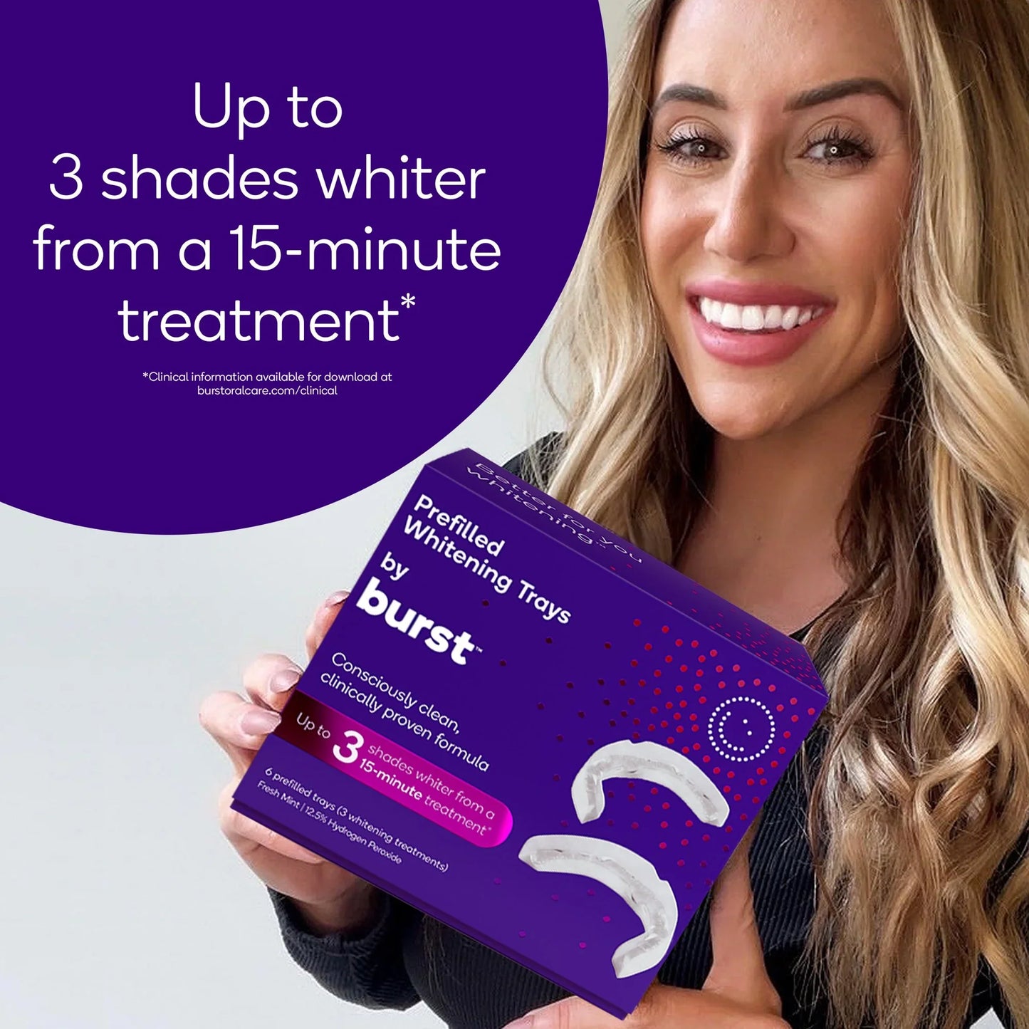 Burst Prefilled Whitening Trays, Fresh Mint, 3 Treatments, 3-Pack - Exotic Pro