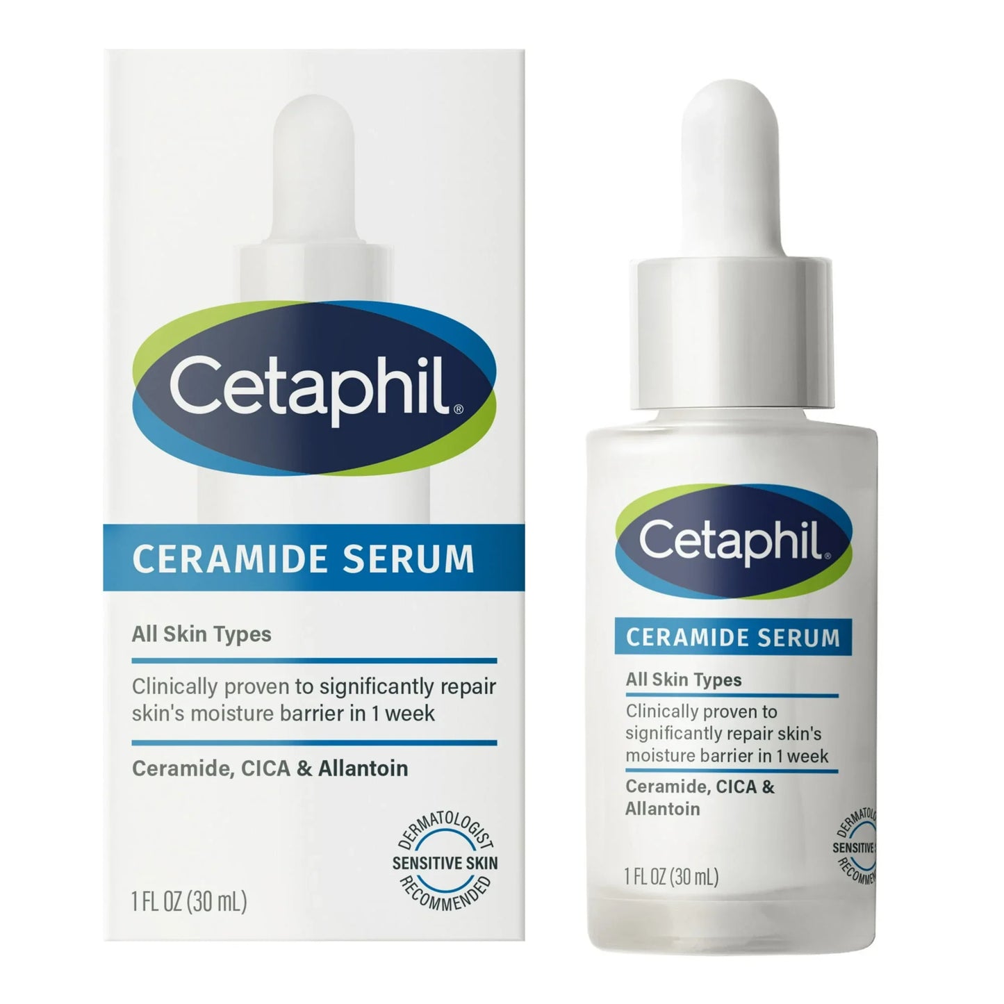 CETAPHIL Ceramide Serum, Lightweight Serum with CICA & Allantoin, 1 fl oz - For All Skin Types - Exotic Pro