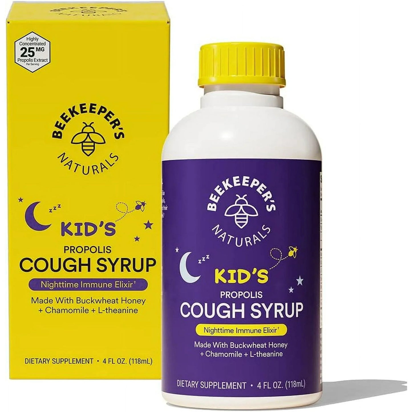 Beekeeper's Naturals Kids Honey Cough Syrup 4oz Nighttime Soothing Support - Exotic Pro