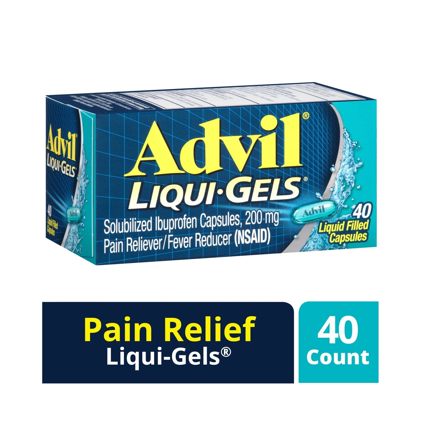 Advil Liqui-Gels 200mg Ibuprofen Pain & Fever Relief Capsules – 40 Ct - Exotic Pro