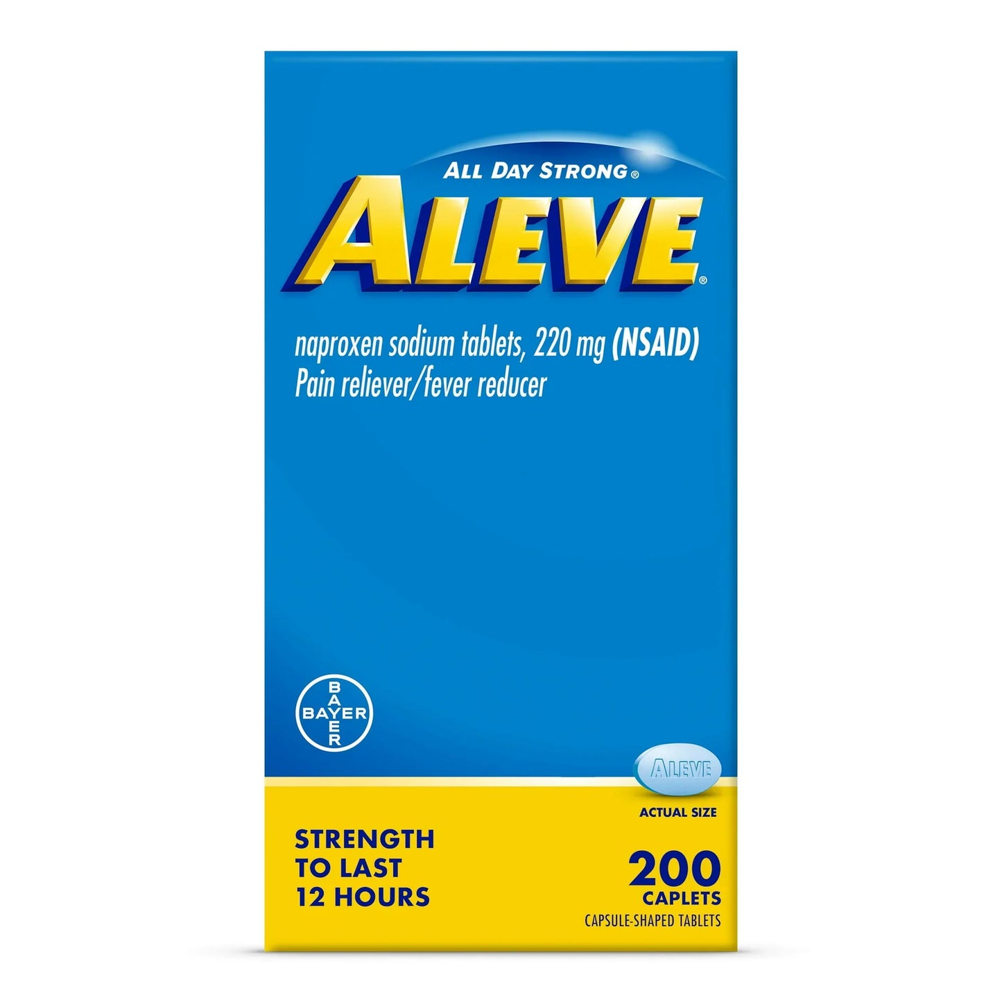 Aleve Pain Reliever & Fever Reducer Caplets with Naproxen – 200 Count - Exotic Pro