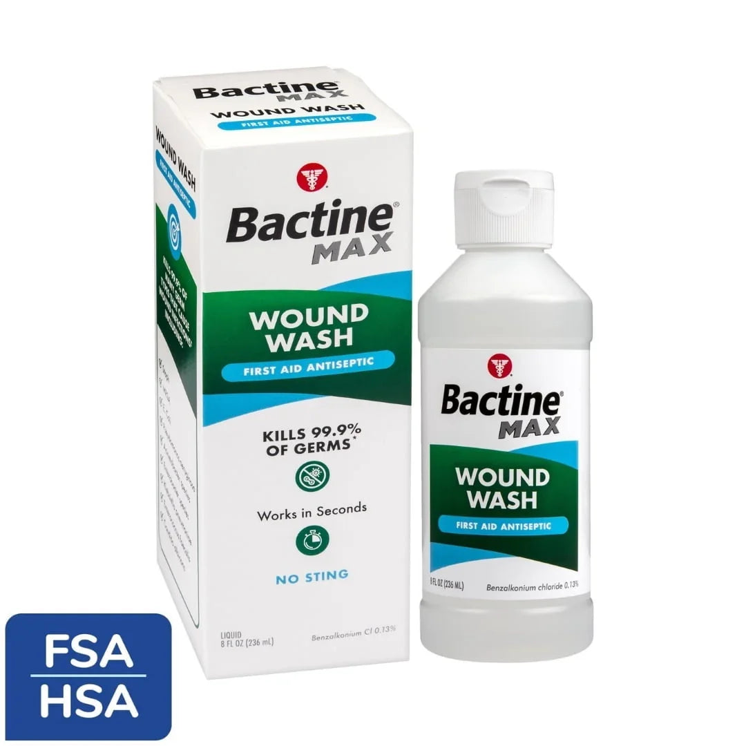 Bactine Max First Aid Wound Wash – 8 fl oz | Kills 99.9% of Germs - Exotic Pro