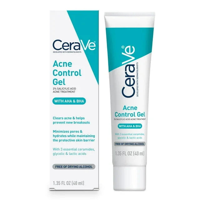 CeraVe Salicylic Acid Acne Control Gel Treatment, Acne Treatment for Face, 1.35 fl oz. - Exotic Pro