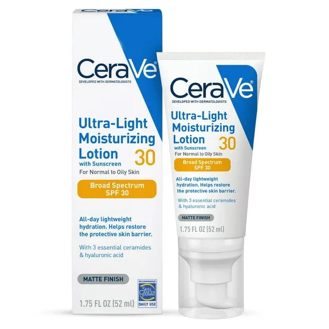 CeraVe Ultra-Light Moisturizing Face Lotion with SPF 30 for Normal to Oily Skin, 1.7 fl oz - Exotic Pro