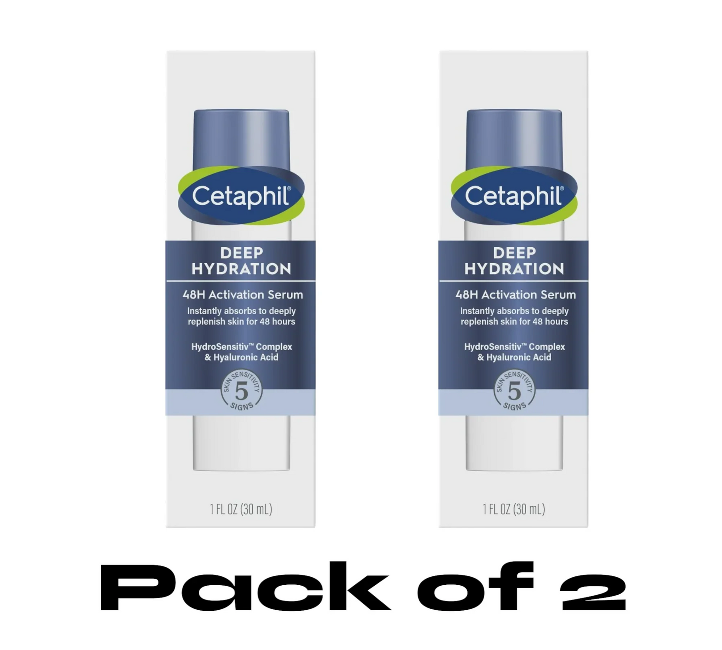 Cetaphil Deep Hydration 48-Hour Serum for Dehydrated Skin, Fragrance-Free, 1 oz - Pack of 2 - Exotic Pro