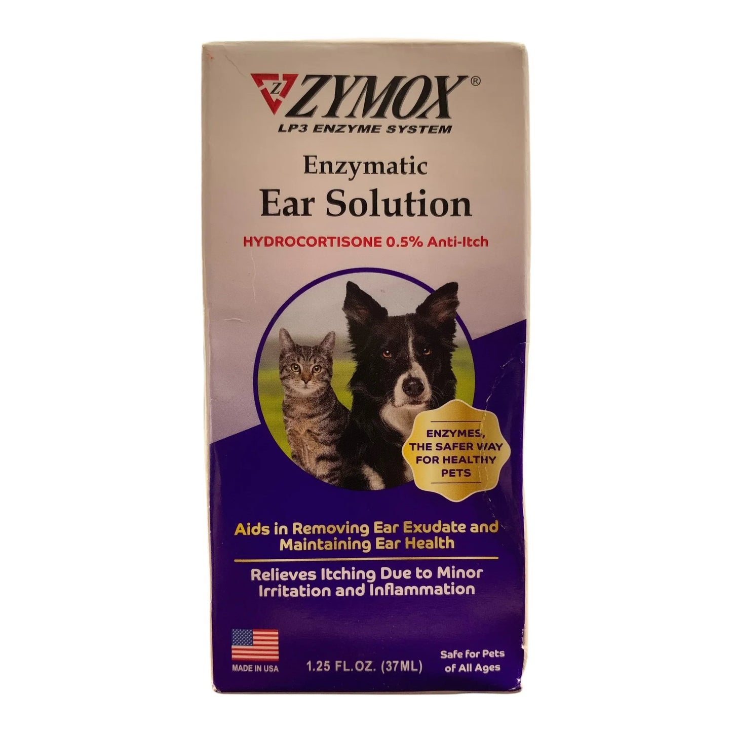 Zimox Enzymatic Ear Solution with Hydrocortisone 0.5%, Anti-Itch, 1.25oz - Exotic Pro