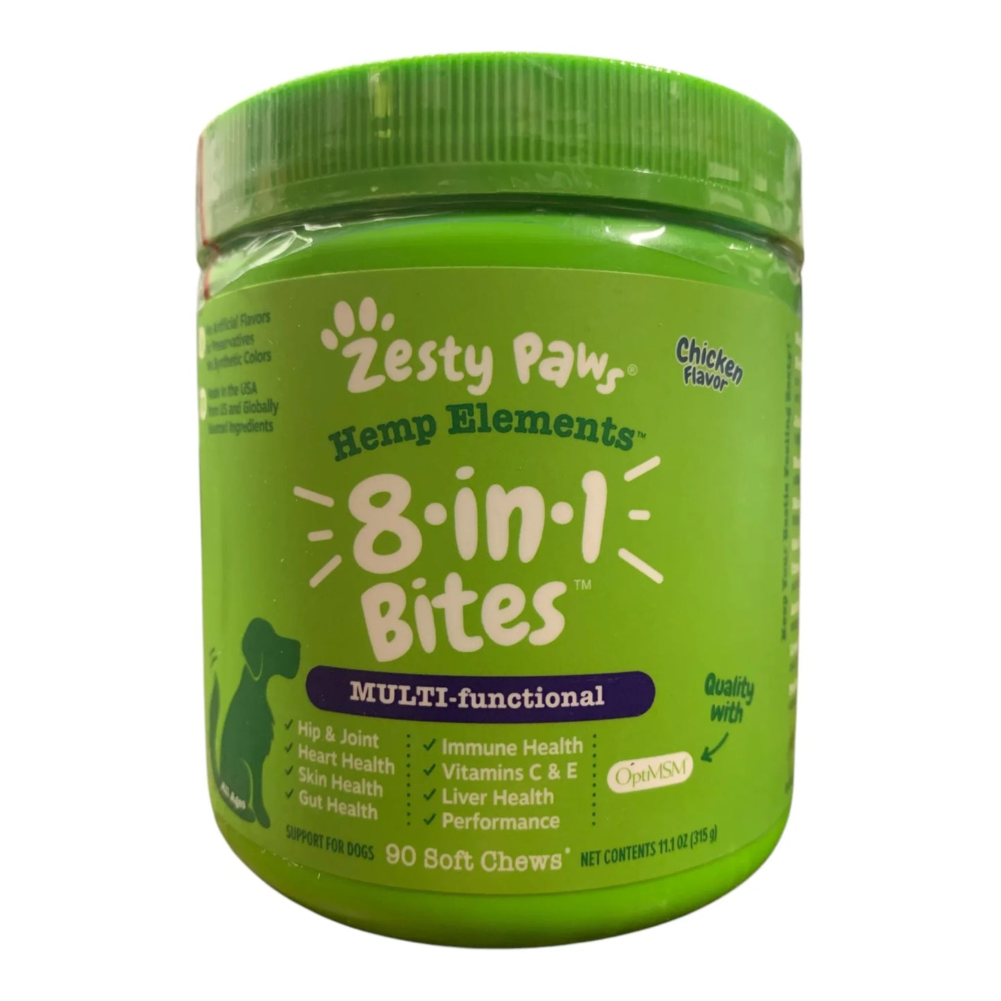 Zesty Paws 8-in-1 Bites Multi-Functional Chews for Dogs, Chicken Flavor, 90 ct - Exotic Pro