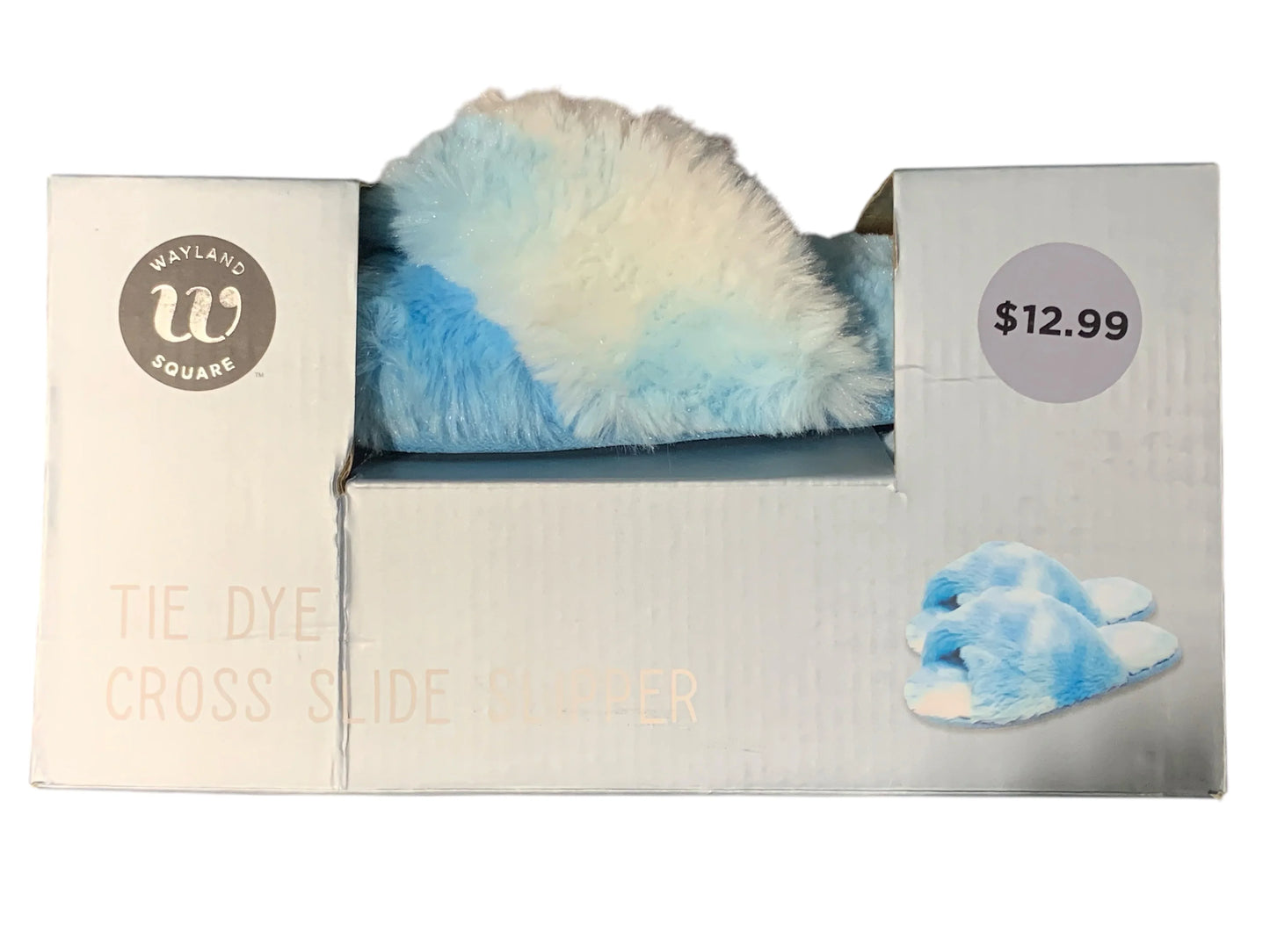 Wayland Square Girls Tie-Dye Cross Slide Slippers - Size S (3-4), Blue/White - Exotic Pro