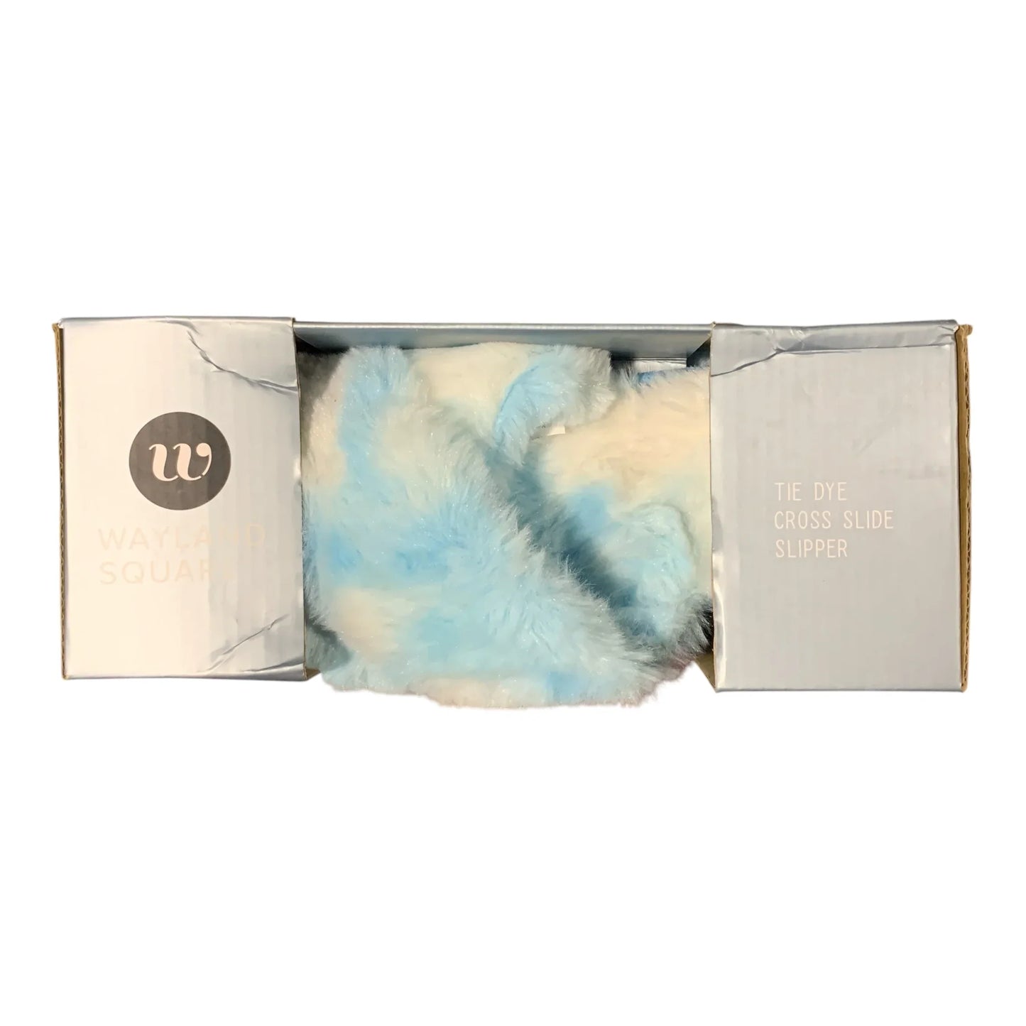 Wayland Square Girls Tie-Dye Cross Slide Slippers - Size M (5-6), Blue/White - Exotic Pro
