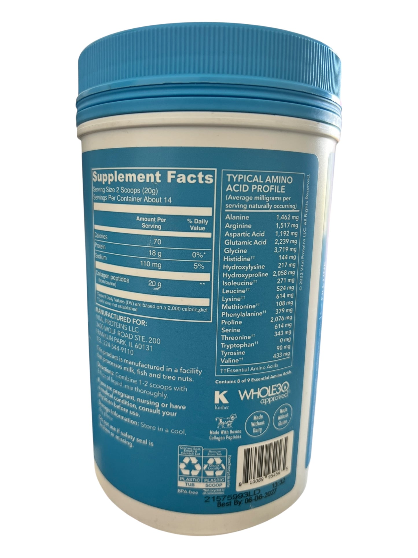 Vital Proteins Collagen Peptides Powder Unflavored 10oz – Hair, Skin & Nails