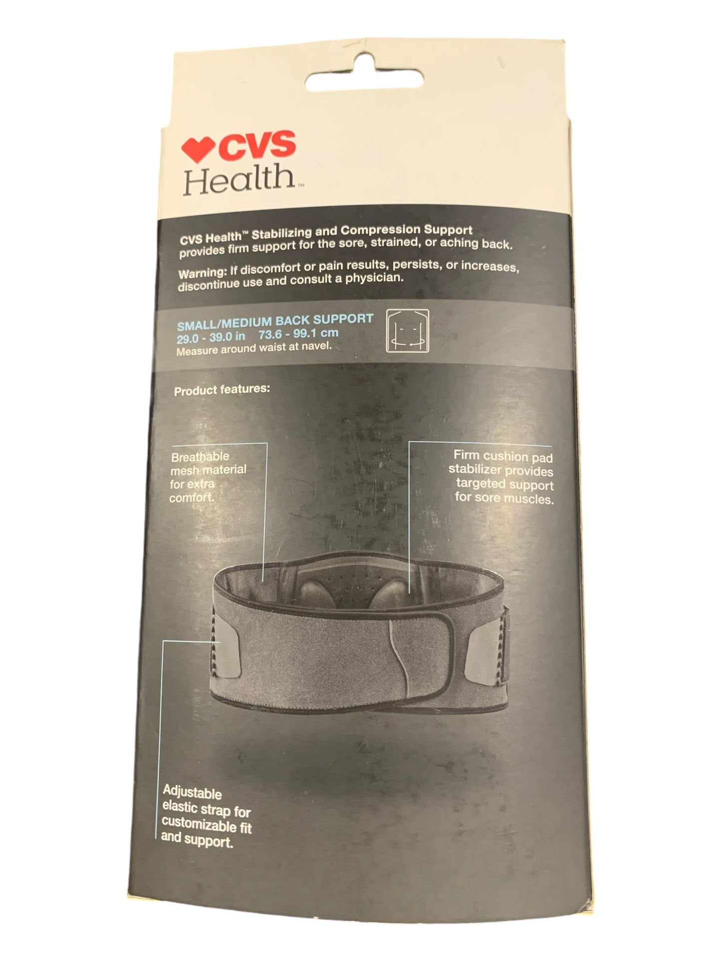 CVS Health Firm Support Back Deluxe Stabilizing Support – Size SM/MED - Exotic Pro