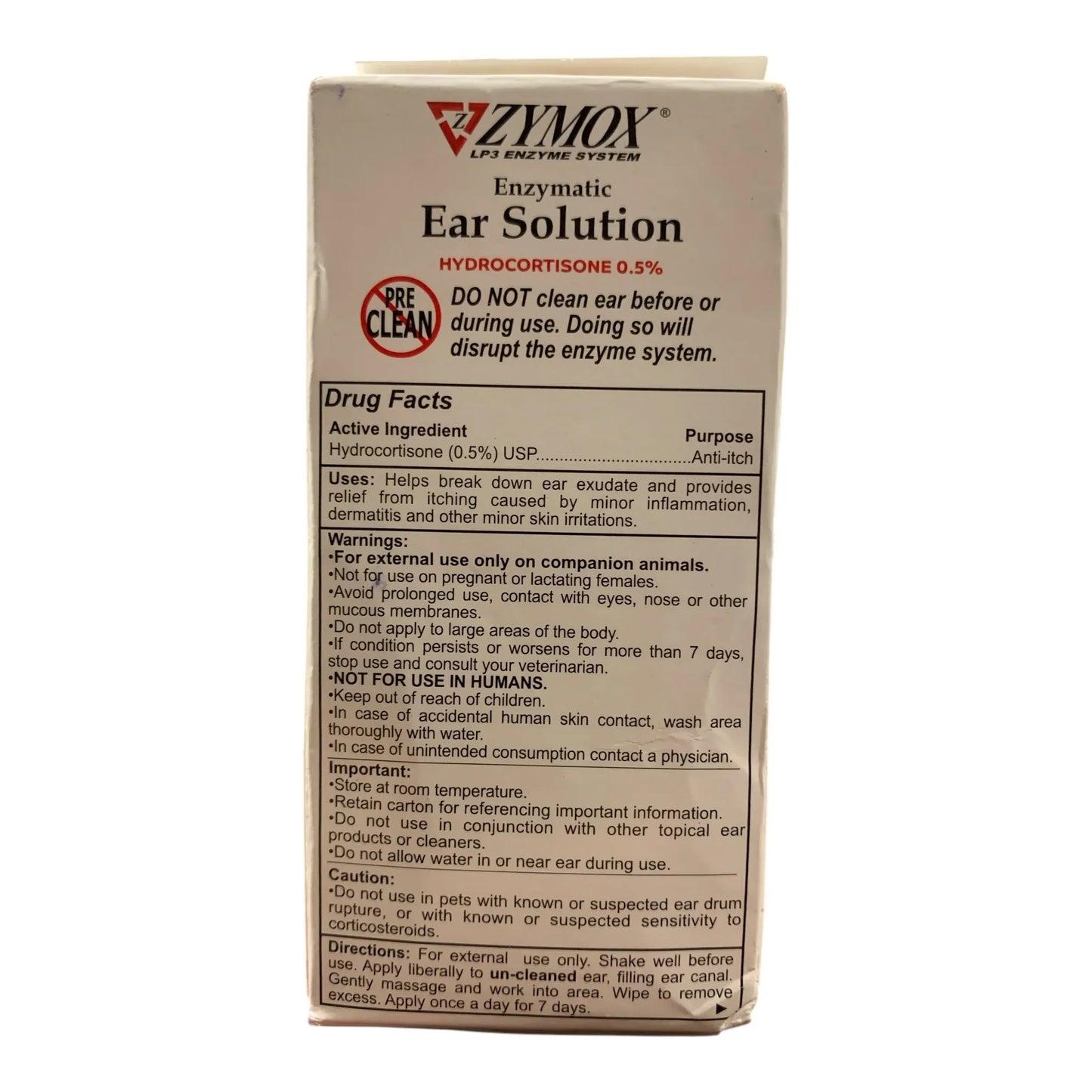 Zimox Enzymatic Ear Solution with Hydrocortisone 0.5%, Anti-Itch, 1.25oz - Exotic Pro