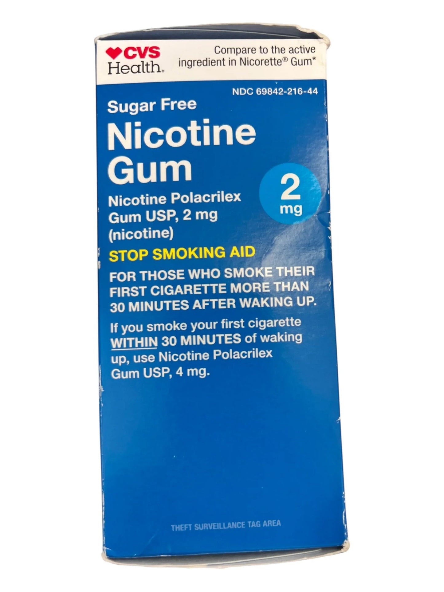 CVS Nicotine Gum 2mg Ice Mint – 100 Pieces, Sugar Free