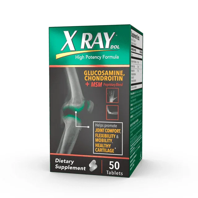 X Ray Dol Glucosamine Chondroitin + MSM Tablets – Joint Support, 50 Ct - Exotic Pro