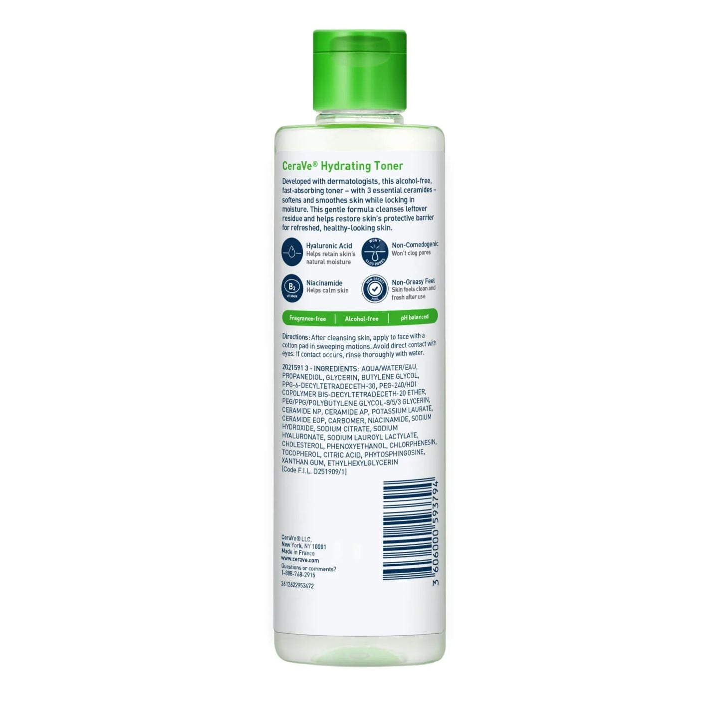 CeraVe Hydrating Alcohol-Free Toner for Normal to Dry Skin, 6.8 fl oz - Exotic Pro