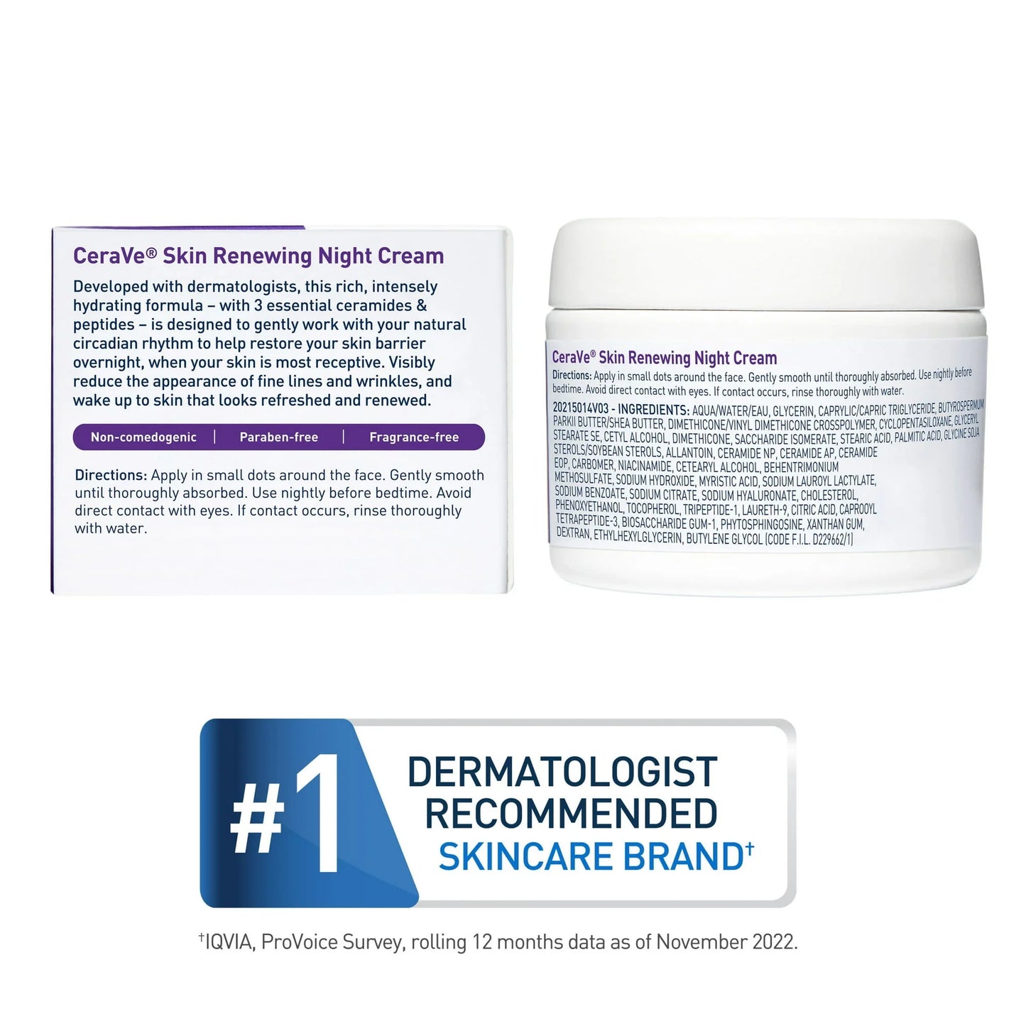 CeraVe Skin Renewing Night Cream Peptide Complex & Hyaluronic Acid 1.7oz - Exotic Pro