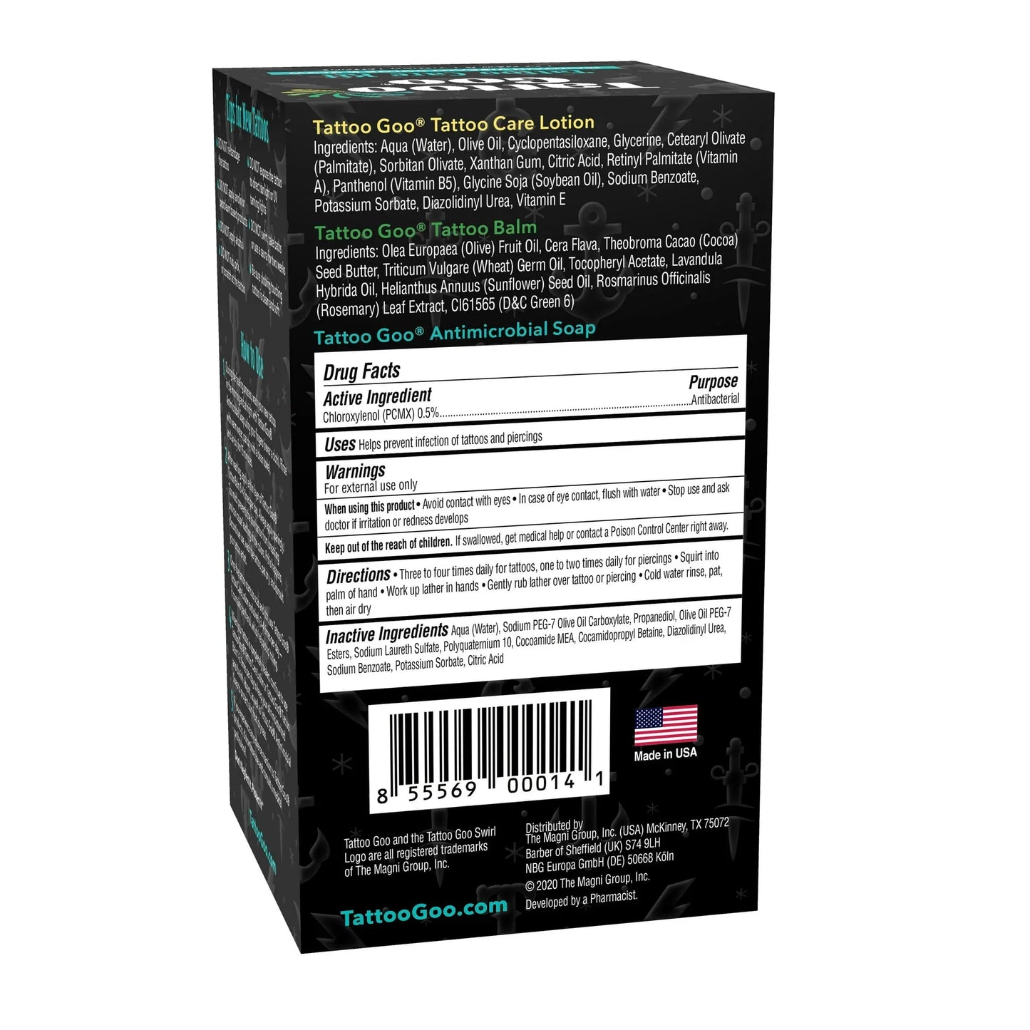Tattoo Goo Tattoo Care Kit – Antimicrobial Soap, Balm & Lotion - Exotic Pro