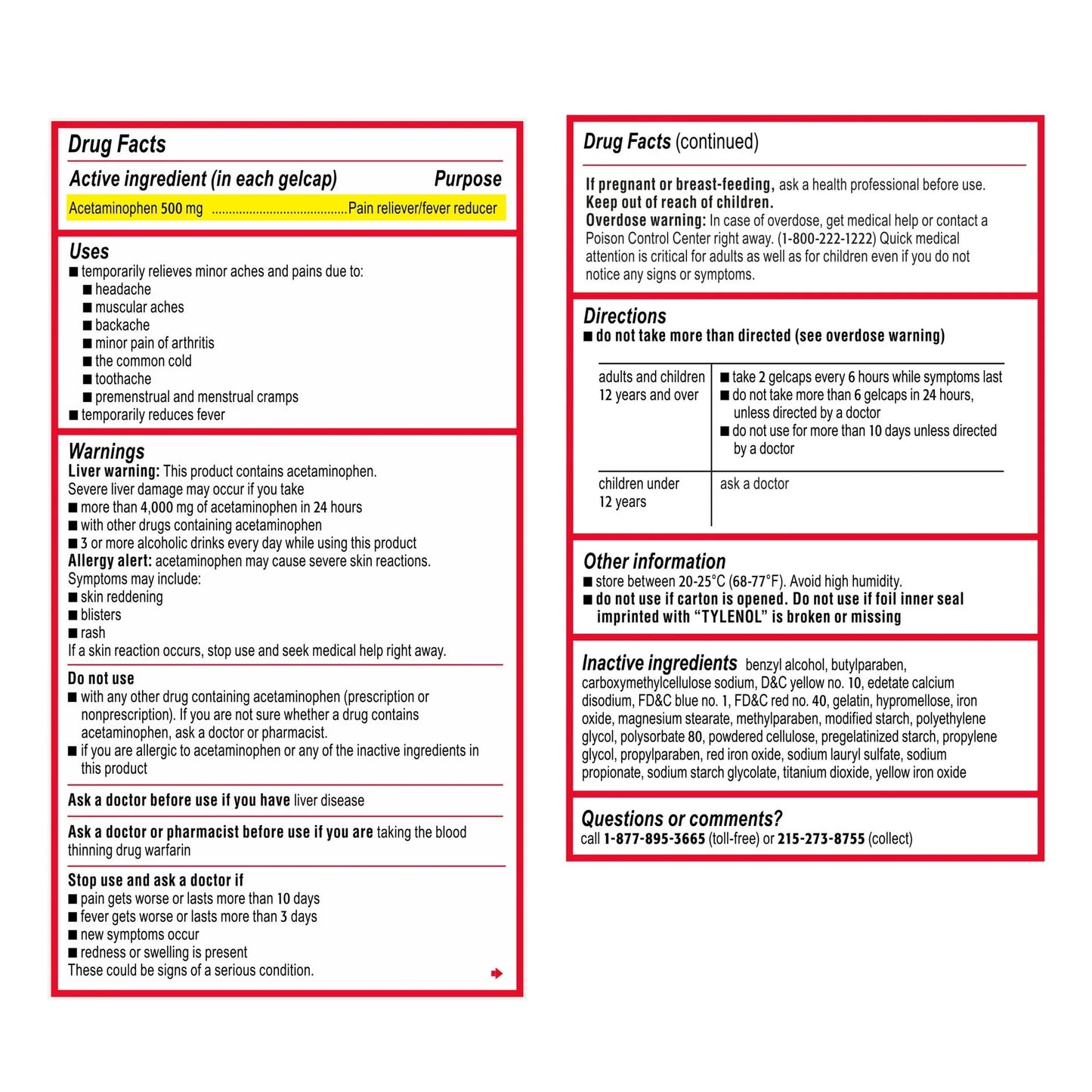 Tylenol Extra Strength Rapid Release Gels 500mg Acetaminophen – 24 Ct - Exotic Pro