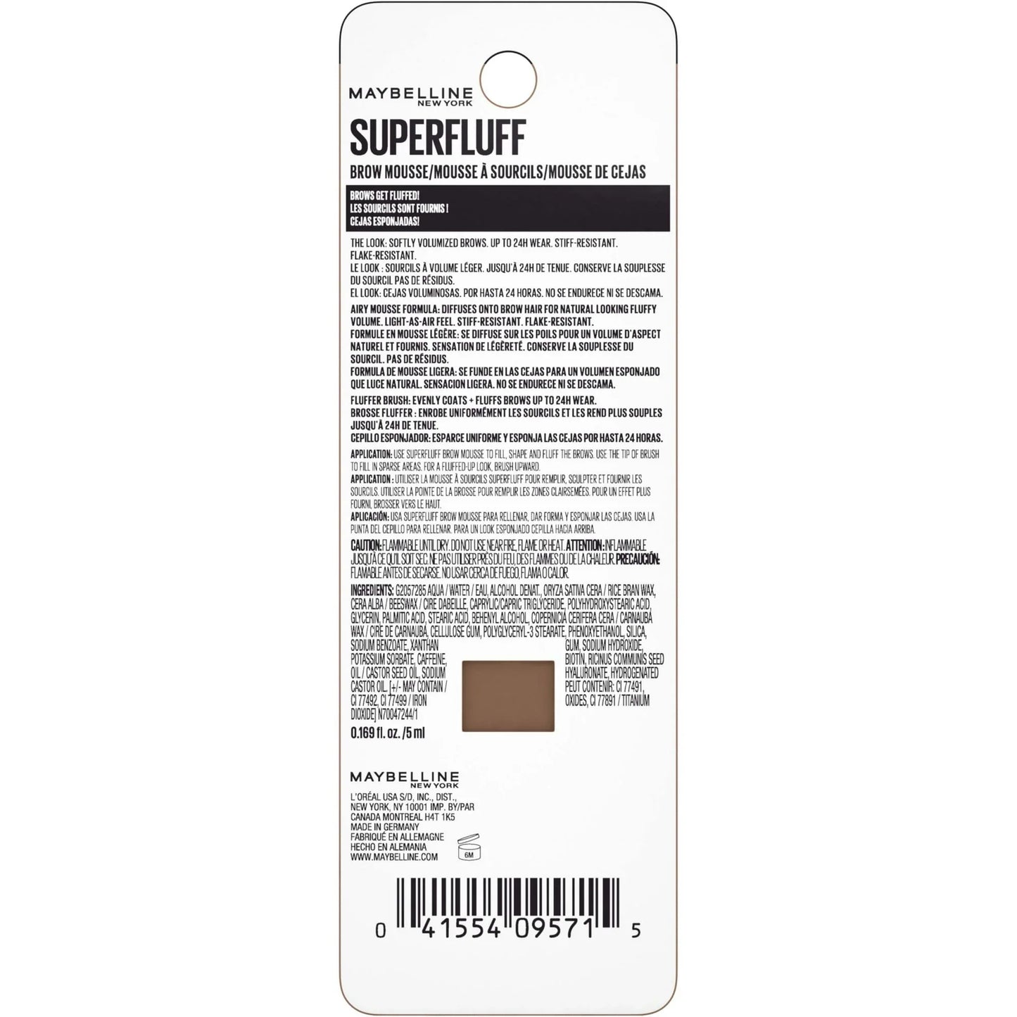 Maybelline Superfluff Volumizing Brow Gel Mousse - Medium Brown 0.17 fl oz - Exotic Pro