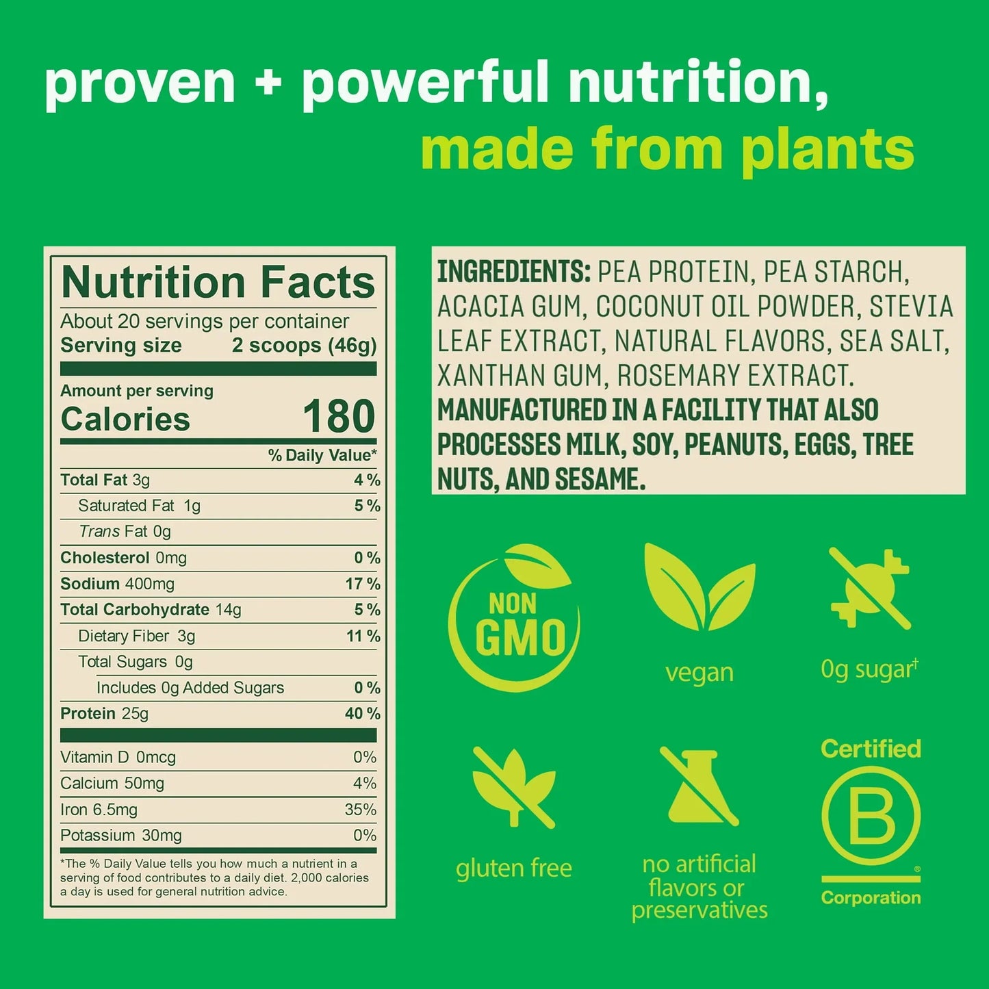 Vega Original Plant-Based Protein Powder, Vanilla – 10 Servings (16.2 oz) - Exotic Pro