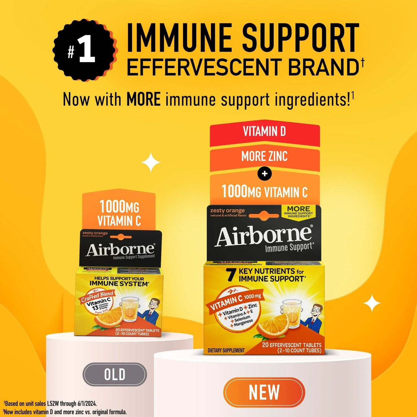 Airborne Vitamin C 1000mg Immune Support Effervescent Tablets, 20 Ct - Exotic Pro