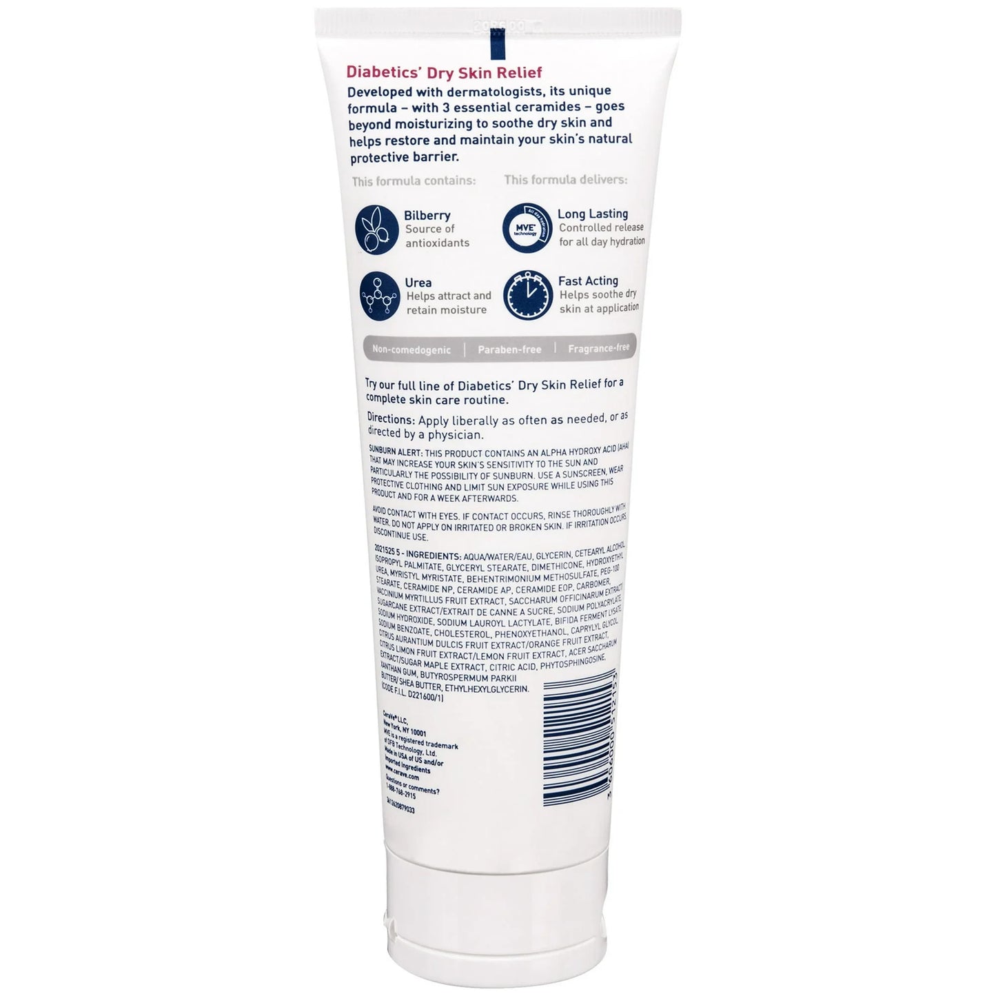 CeraVe Diabetics' Dry Skin Relief Moisturizing Cream with Urea, 8 oz - Exotic Pro