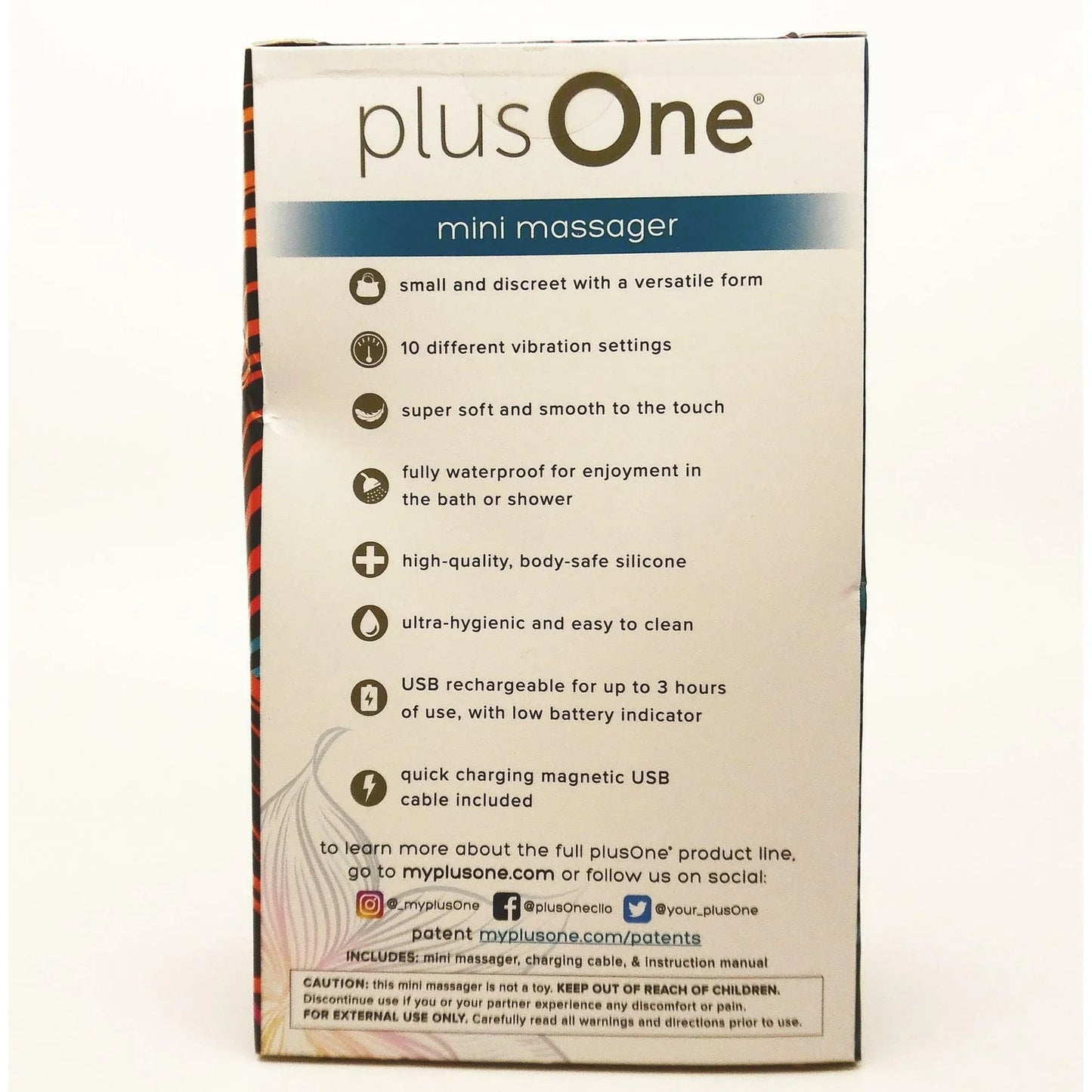 plusOne Vibrating Mini Soft Touch Massager | 10 Modes | Waterproof & Quiet - Exotic Pro